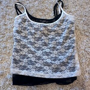 Edikted Black and White Lace Camisole